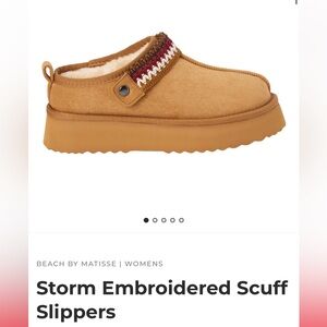 Beach by Matisse - Storm Embroidered Scuff Slippers